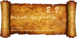 Rajcsányi Virág névjegykártya